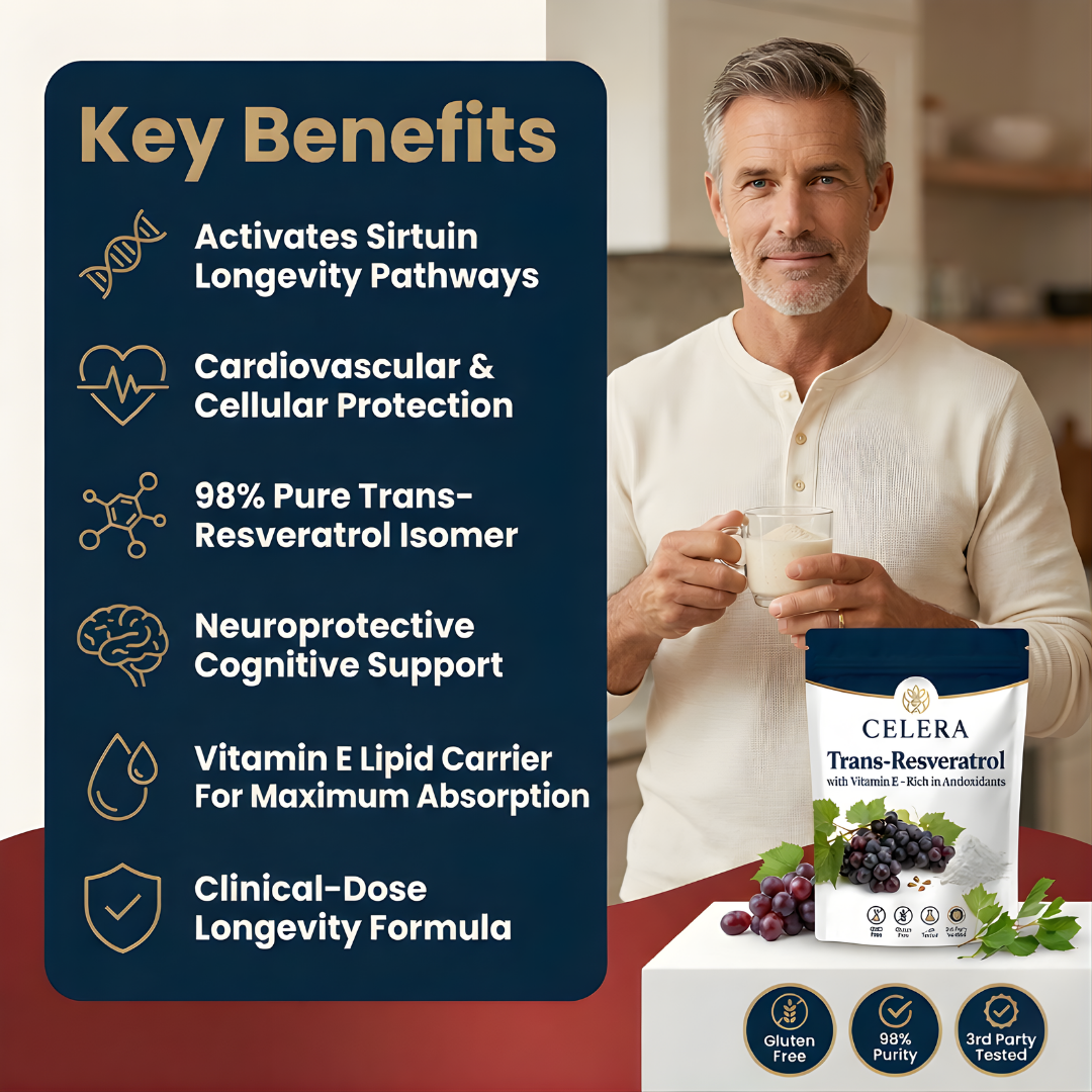 Celera Trans-Resveratrol with Vitamin E Powder